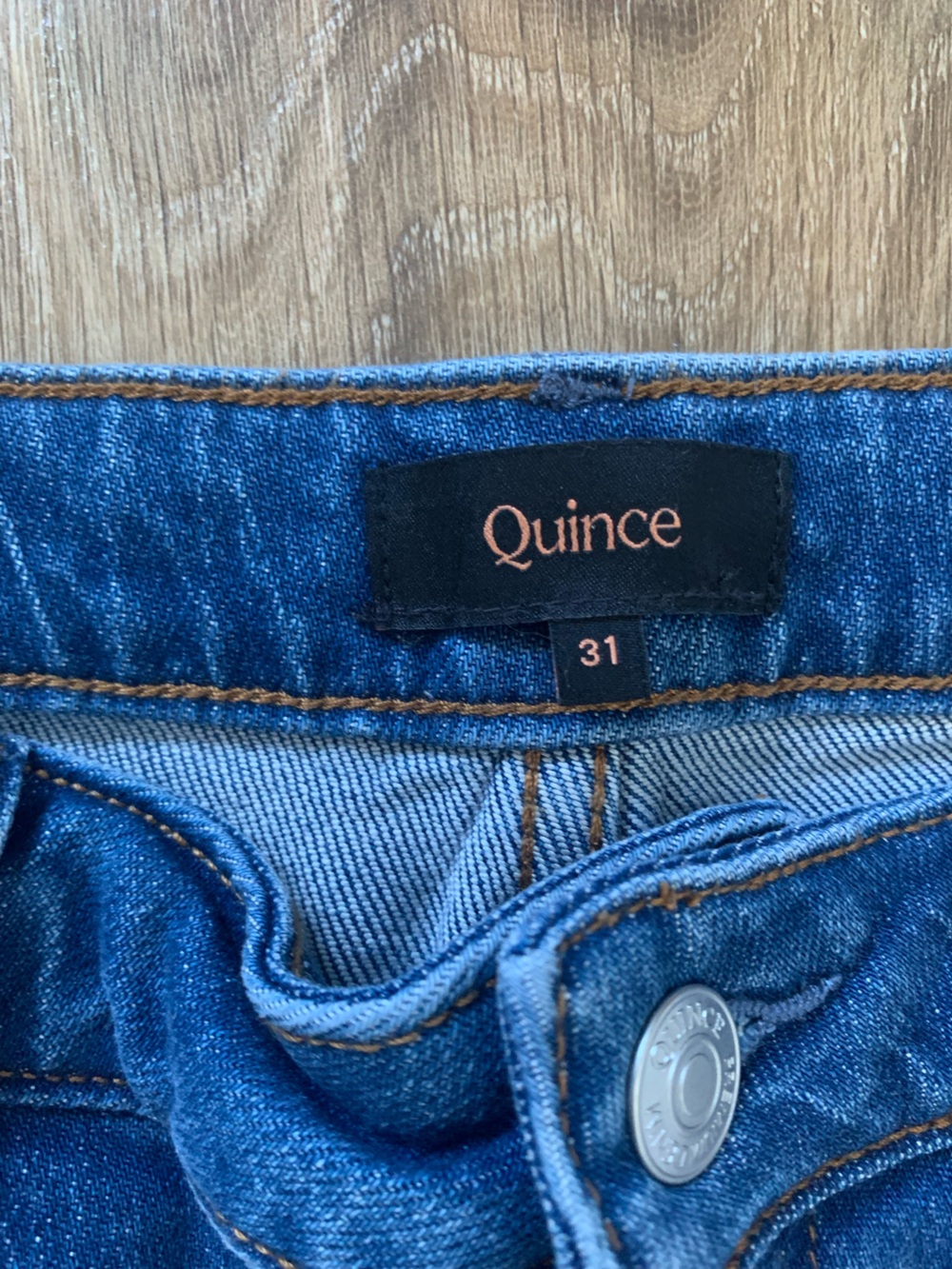 NWT Quince Women’s 31”x28” Bella Stretch Jeans Barrel Atlantic Blue - Picture 4 of 8